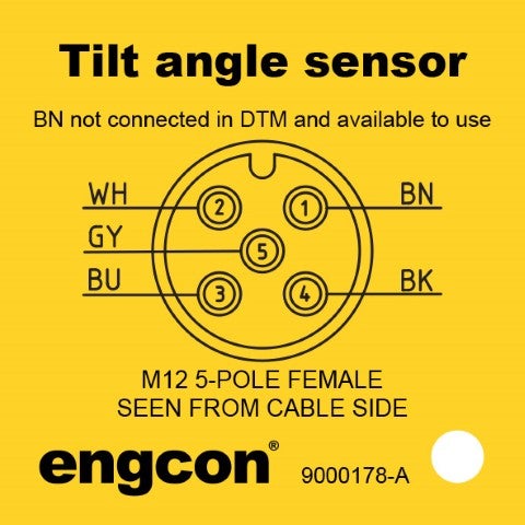 Tyvek tag - Tilt angle sensor cable female - 50x50