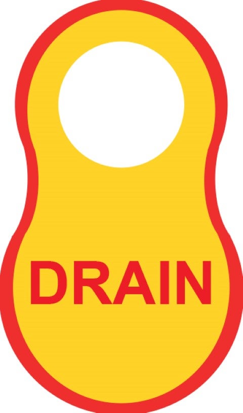Plastic tag-Drain-56x33mm
