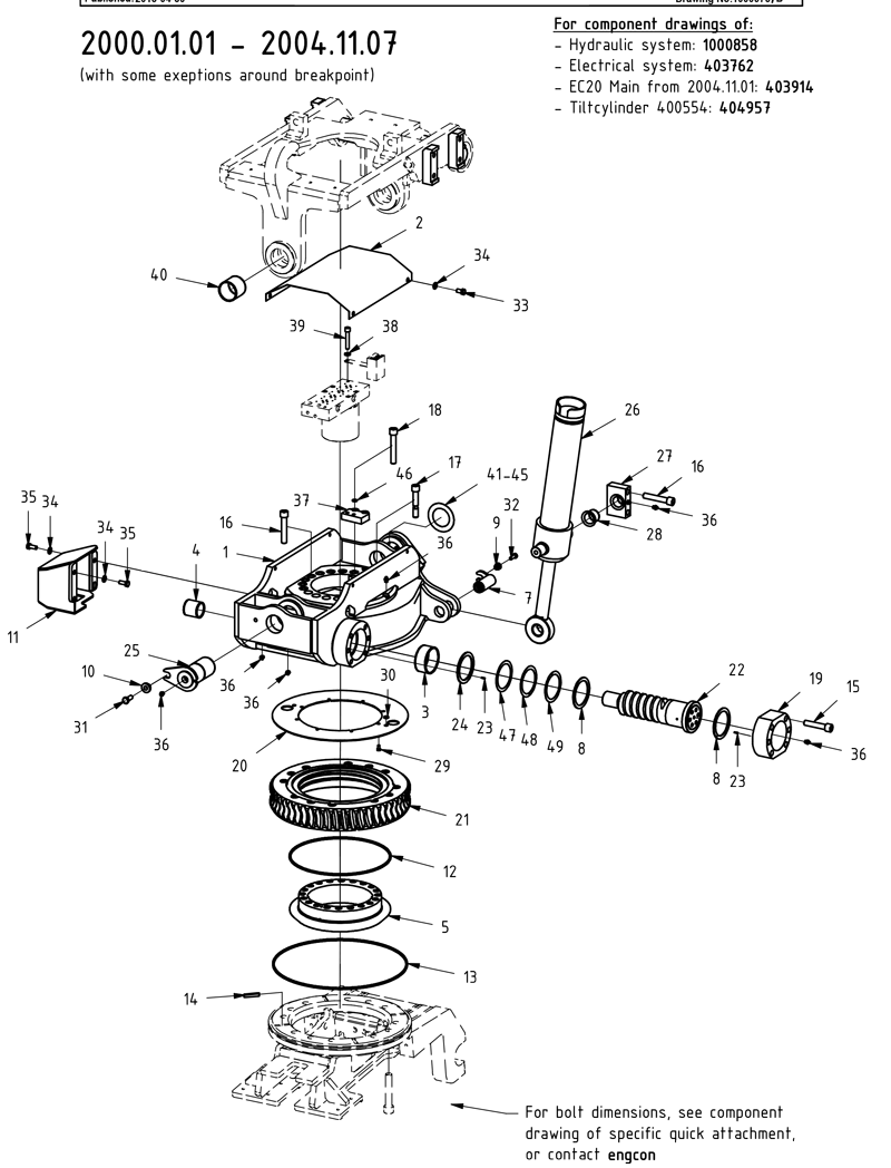 Main components 'From 2000-01 until 2008-12' | Engcon Spare Parts