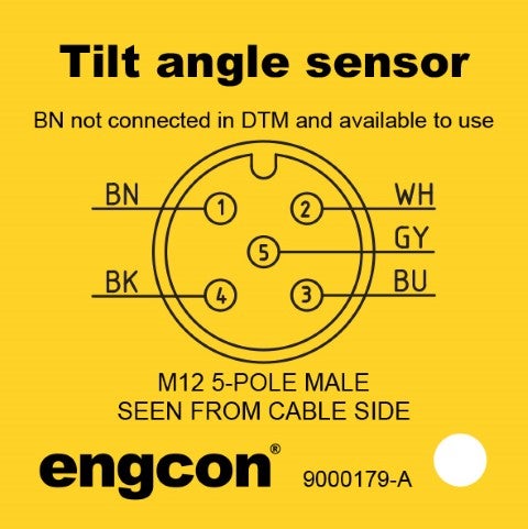 Tyvek tag - Tilt angle sensor cable male - 50x50