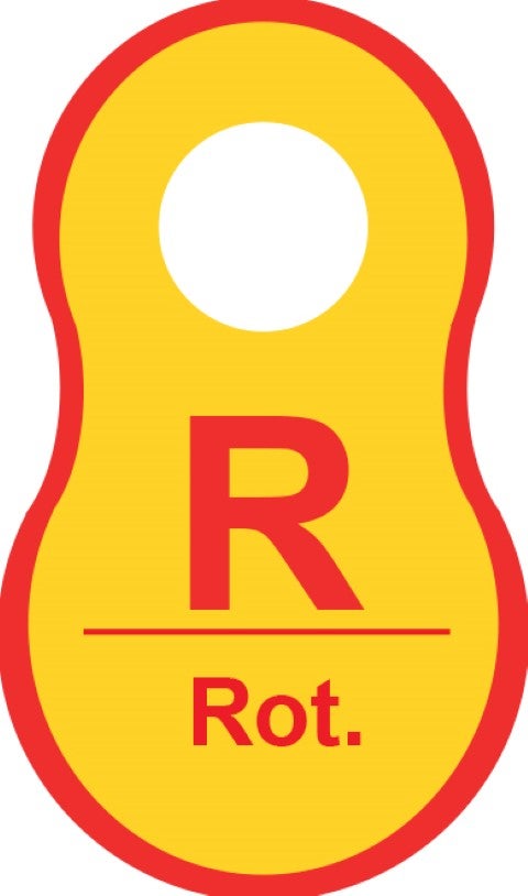 Plastic tag-R-56x33mm