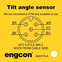 Tyvek tag - Tilt angle sensor cable male - 50x50