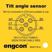 Tyvek tag - Tilt angle sensor cable female - 50x50